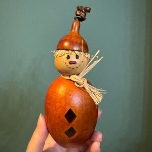 Handcrafted Meadowbrooke Gourds 5.5" Gourd Scarecrow Tabletop Shelf Figurine